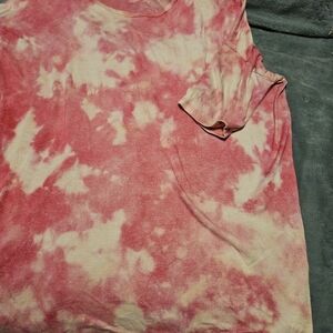 LuLaRoe Kids Pink and Cream Tie-Dye Tee